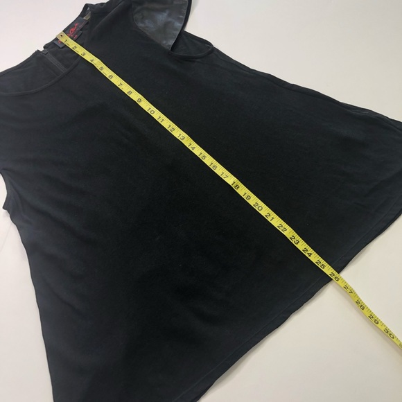 Alice+Olivia Air Top Black Lamb Leather Sleeves L - Picture 12 of 13